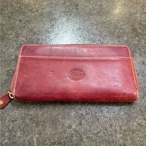 Roots Red Rust Leather Wallet